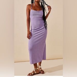 Free People beach NWOT lavender purple moss textured dress